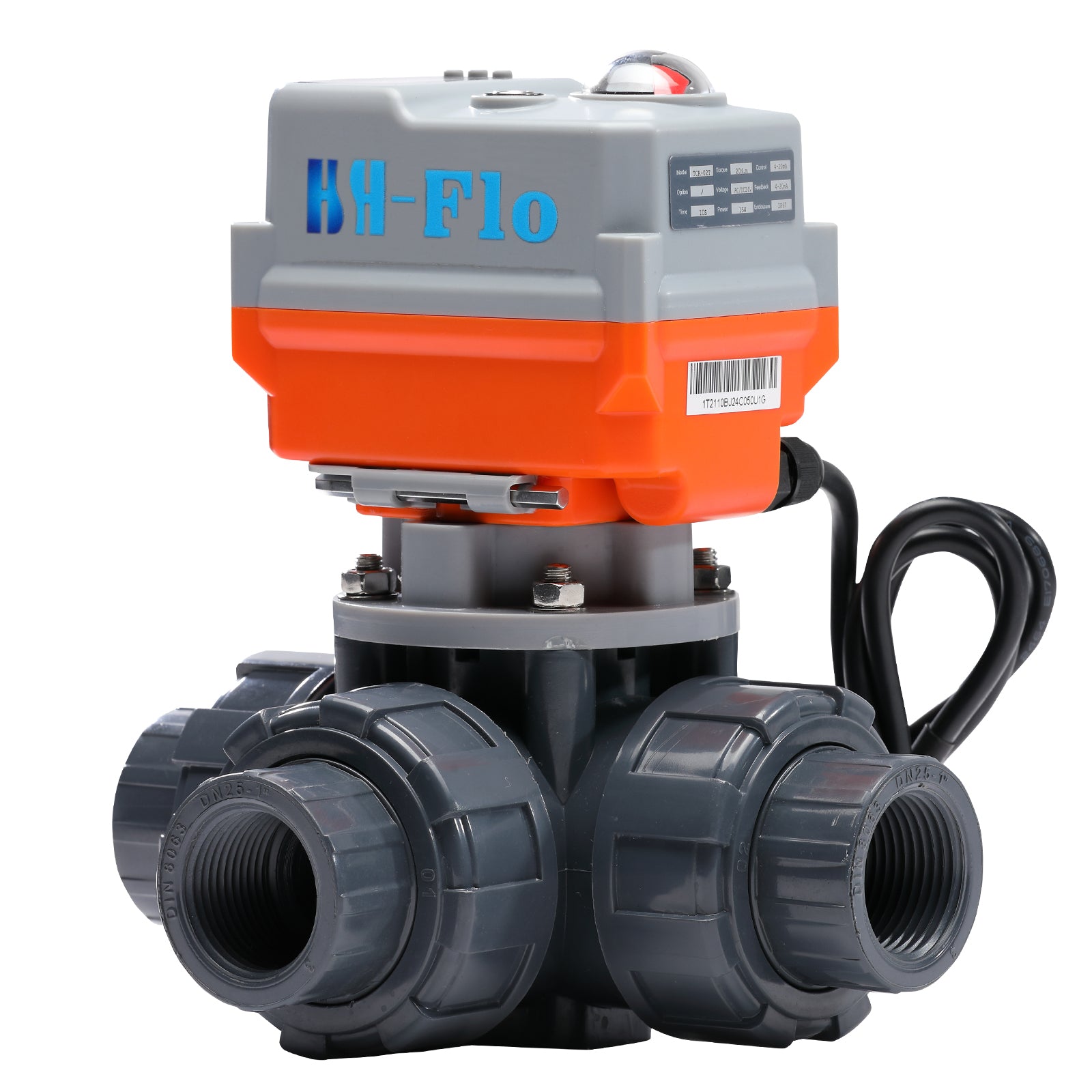 Flow Control Valve 24 In 24VAC/DC 4-20mA 3 Way Way UPVC Plastic Proportional Integral Motorized ...