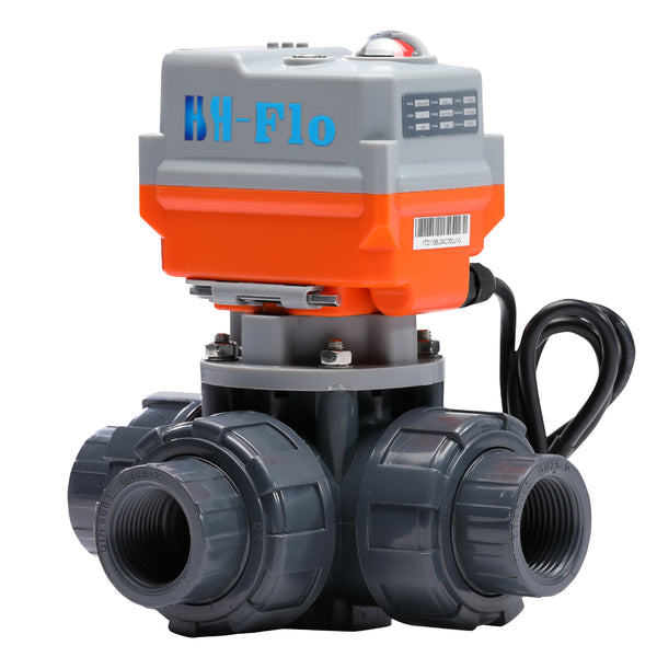 24VAC/DC 0-10V 3 Way Way UPVC Plastic Proportional Integral Motorized Control Ball Valve
