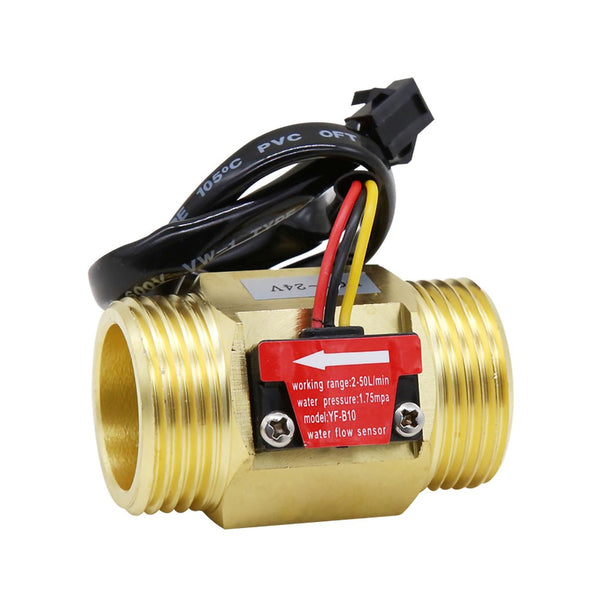 DC24V Water Heater Flow Sensor 1" High Precision Water Flowmeter Hall Sensor Pulse Signal Line