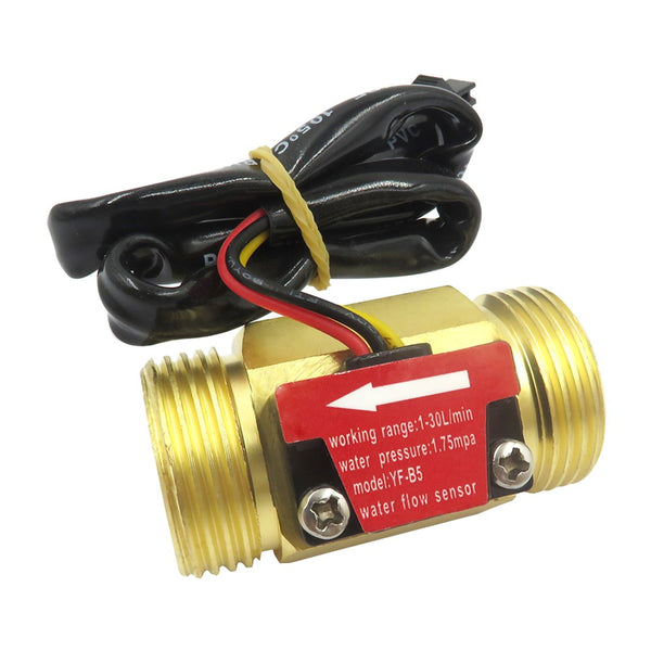 DC5V Water Heater Flow Sensor 3/4" High Precision Water Flowmeter Hall Sensor Pulse Signal Line